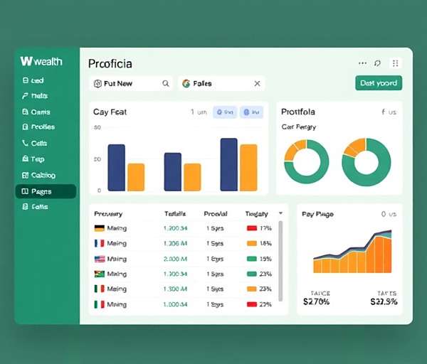 Wealth Wise Sim Main Dashboard Wealth Wise Sim game dashboard showing financial portfolio